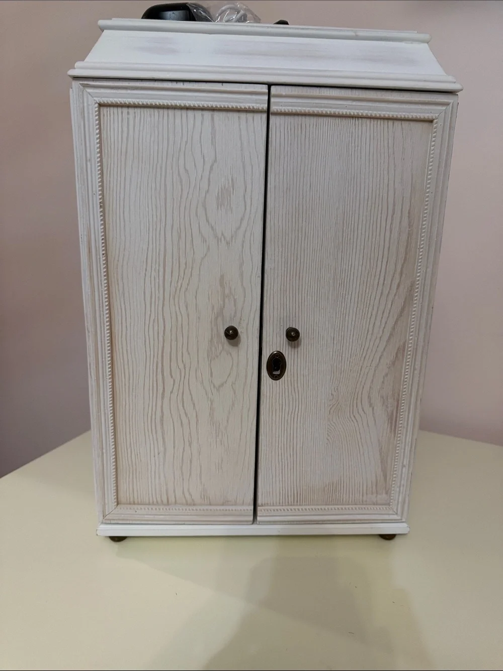 Pottery Barn White Wood Jewelry Cabinet Armoire - Classic Storage